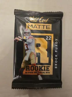 2022 Brock Purdy (AUTO Possible) Wild Card Rookie Matte Sealed Pack - 1 Card - Image 1
