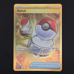 Pokemon TCG Card Switch 206/165 S&V 151 Hyper Rare Gold Holo *English* - NM - Image 1