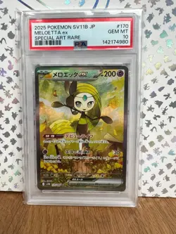 PSA 10 Meloetta ex SAR 170/086 Black Bolt SV11B Pokemon Card Japanese - Image 1