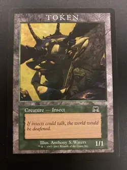1/1 Insect Token MTG Magic Player Rewards Onslaught Set Version LP/EX English - Image 1
