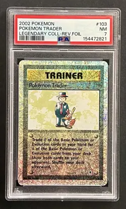 POKEMON TRADER 2002 Legendary Collection Reverse Holo Rare #103/110 PSA 7 - Image 1