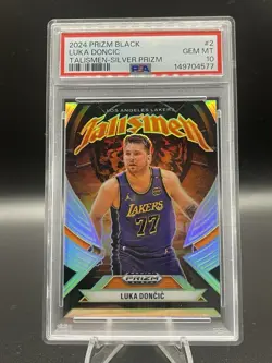2024 PANINI PRIZM BLACK - SILVER TALISMEN LUKA DONCIC PSA 10 - LAKERS - Image 1
