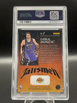 2024 PANINI PRIZM BLACK - SILVER TALISMEN LUKA DONCIC PSA 10 - LAKERS - Image 2