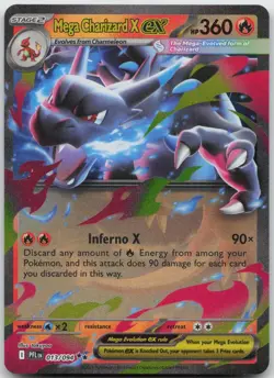 Mega Charizard X ex 013/094 Double Rare Phantasmal Flames Pokemon Holo Near Mint - Image 1