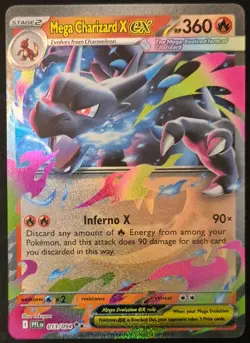 Mega Charizard X ex 013/094 Double Rare Phantasmal Flames Pokemon Holo Near Mint - Image 2