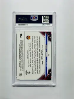 2023-2024 Topps Chrome UEFA Lamine Yamal Green Refractor /75 PSA 10 Rookie Rare - Image 2