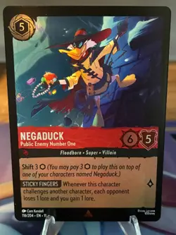 Disney Lorcana TCG - Negaduck - Public Enemy Number One 116/204 - Rare Foil - 11 - Image 1
