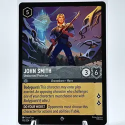 John Smith Undaunted Protector 193/204 SR Lorcana Winterspell NM Disney - Image 1