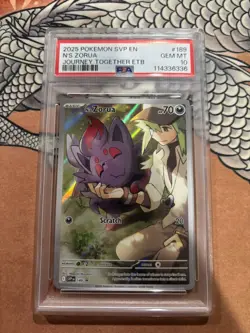 2025 POKEMON SVP EN-SV BLACK STAR PROMO #189 N'S ZORUA PSA 10 - Image 1