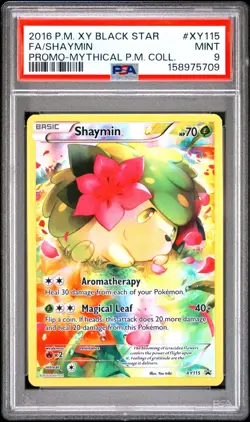 2016 POKEMON XY BLACK STAR PROMO #XY115 FULL ART/SHAYMIN PSA 9 - Image 1