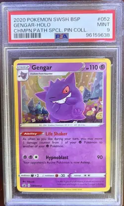 2020 Pokemon SWSH Black Star Promos Gengar Holo #SWSH052 PSA 9 - Image 1