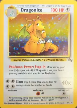 Dragonite 4/62 - Fossil - Holo - Pokemon Card WOTC - LP - Image 1