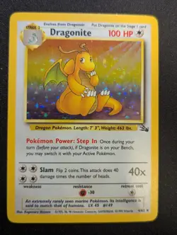 Dragonite 4/62 - Fossil - Holo - Pokemon Card WOTC - LP - Image 2