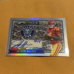 2026 Leaf Optichrome Football Jordan Maiava College Town Prospect RC Auto #/10 - Image 1