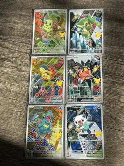 Pokemon first partner series 2 Johto starter set illustration rares Set Of 6 - Image 1