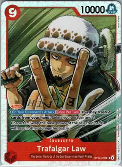 Trafalgar Law OP14 OP14-009 Foil SR NM The Azure Sea's Seven - Image 1
