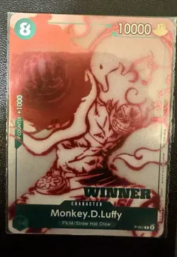SEALED Bandai One Piece CCG Monkey D. Luffy Character Winner Promo Foil P-061 - Image 1