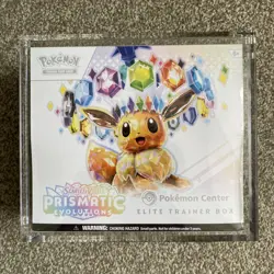 Prismatic Evolutions Pokemon Center Elite Trainer Box ETB Sealed & Acrylic Case - Image 1