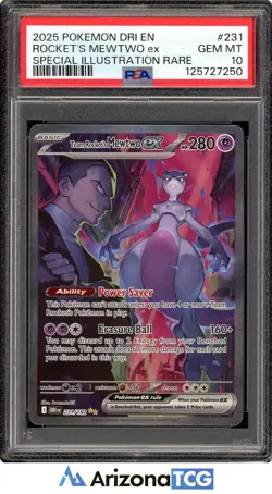 Pokemon 2025 Team Rocket's Mewtwo ex 231/182 SIR Destined Rivals GEM MINT PSA 10 - Image 1