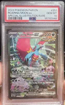 Pokemon PAR EN Roaring Moon ex Special Illustration Rare SIR 251/182 PSA 10 GEM - Image 1