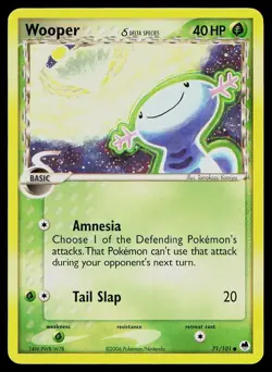 Pokemon Card Dragon Frontiers Wooper 71/101 Common - Image 1