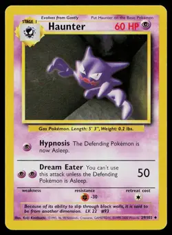 Pokemon Card Base Set Haunter 29/102 Uncommon 1999-2000 4th Print UK Exclusive - Image 1