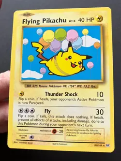 Flying Pikachu 110/108 XY Evolutions SECRET RARE NON-HOLO Pokemon Card Near Mint - Image 3