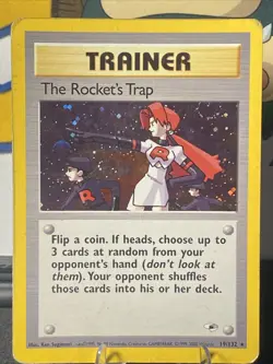 The Rocket’s Trap 19/132 Pokemon TCG Gym Heroes (2000) Unlimited Holo Rare - Image 1