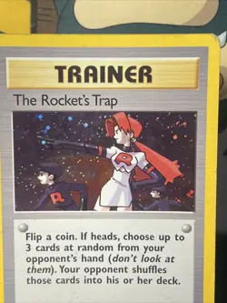 The Rocket’s Trap 19/132 Pokemon TCG Gym Heroes (2000) Unlimited Holo Rare - Image 3