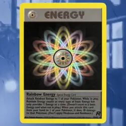 Rainbow Energy #80/82 Rare Non-Holo Team Rocket Pokemon Card ☆Near-Mint☆ - Image 1