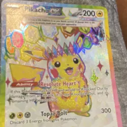 Pokemon Pikachu ex Full Art Holo EX 200 HP Topaz Bolt Card - Image 1