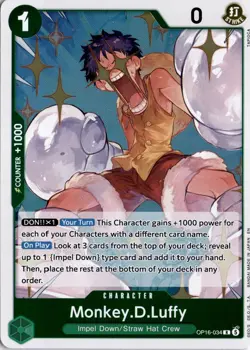Monkey.D.Luffy (034) R The Time of Battle OP16-034 One Piece TCG - Image 1