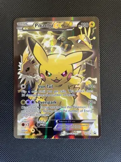 Pokemon Pikachu EX XY124 Promo Holo XY Set English 2016 TCG Card - Image 1