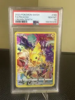 PSA 10 2023 Pokemon Crown Zenith Pikachu Full Art #160 Gem Mint Holo Rare - Image 1