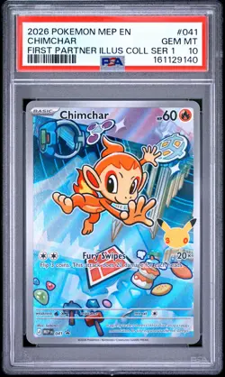2026 POKEMON MEP EN-ME BLACK STAR PROMO #041 CHIMCHAR PSA 10 - Image 1