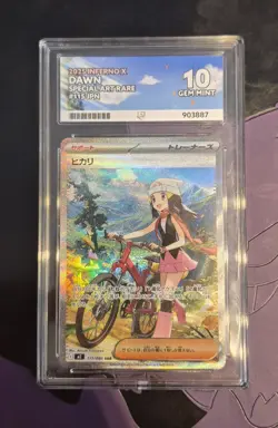 Pokemon TCG Inferno X Ace Grade 10 Hikari Dawn 115/080 SAR Full Art Holo Slab - Image 3