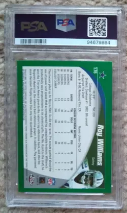2002 Topps Chrome Refractor #176 Roy Williams RC PSA 9 Dallas Cowboys - Image 2
