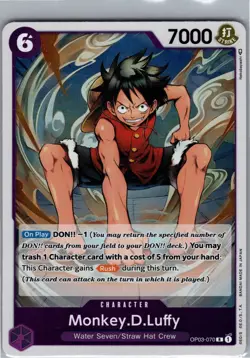Monkey.D.Luffy OP03 OP03-070 Foil R NM Pillars of Strength - Image 1