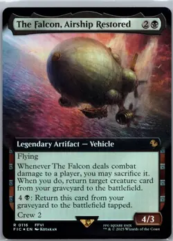 The Falcon, Airship Restored (Extended Art) FIC 116 Foil R NM Commander: FINAL F - Image 1