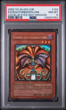 YU-GI-OH! LOB-LEGEND OF BLUE EYES WHITE DRAGON EXODIA THE FORBIDDEN ONE PSA 8 - Image 1