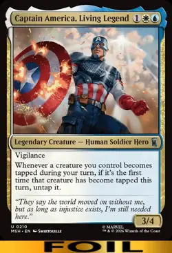 Captain America, Living Legend ** FOIL ** #210 - Marvel Super Heroes CUC NM MTG - Image 1