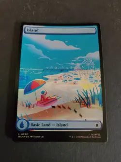 Island 0280 Foil 280 Marvel Super Heroes Magic the Gathering MTG NM - Image 1