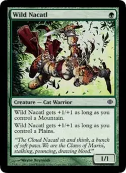 MTG Wild Nacatl - Foil, Moderate Play, English Shards of Alara - Image 1
