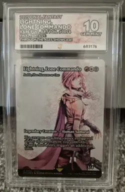 Lightning, Lone Commando #0054 Final Fantasy MTG. Rare Full Art FOIL. ACE 10 - Image 2