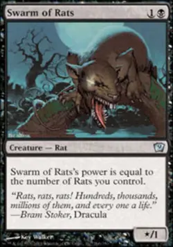 Slightly Played, English - 1 x MTG Swarm of Rats Ninth Edition - Image 1