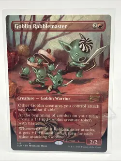 MTG Borderless Goblin Rabblemaster Secret Lair: Valentine’s Day 2021 NM Rare!! - Image 1