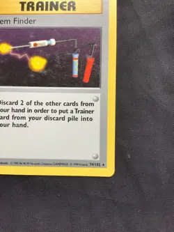 Pokemon Cards: Base Set Shadowless Rare: Item Finder 74/102 - Image 4
