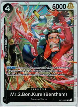 Mr.2.Bon.Kurei (Bentham) OP14 OP14-091 Foil SR NM The Azure Sea's Seven - Image 1