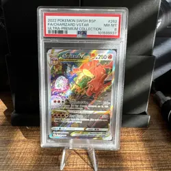 2022 POKEMON SWSH BLACK STAR PROMO #262 FULL ART/CHARIZARD VSTAR PSA 8 (Q833) - Image 1