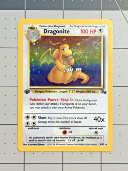 Dragonite 4/62 Holo 1st Edition Pokemon Fossil MP - Image 1